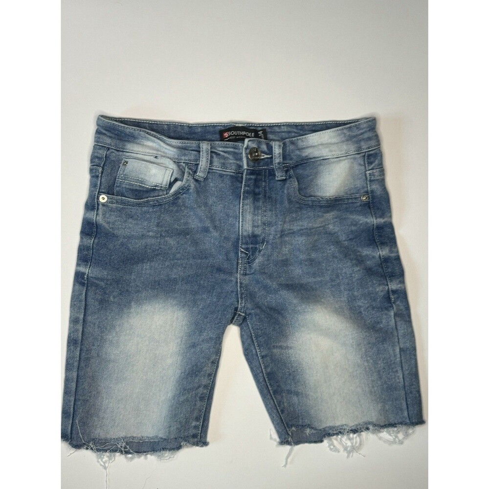 Southpole Y2K Denim Jorts Size 14 Blue Faded Distressed look